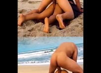 Me folla DESCONOCIDO después de mostrarle mi culo en playa nudista